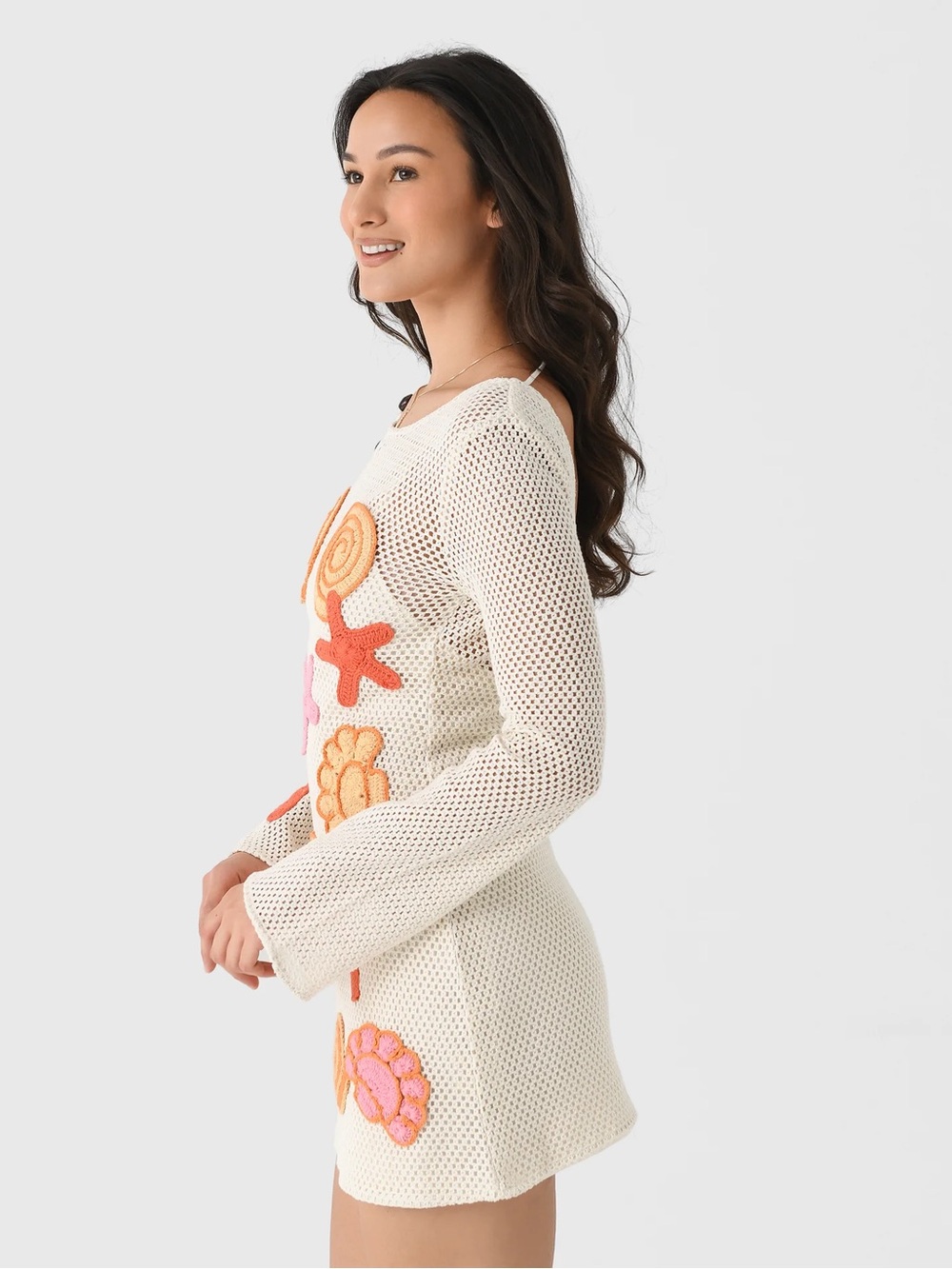 The Wolf Gang Enzo Mini Dress | Sea Shell Crochet NEW - Picture 11 of 16